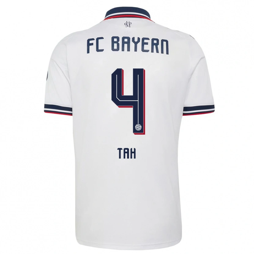 Danxen Women Jonathan Tah #4 White Gray Red Away Jersey 2026/27 T-Shirt