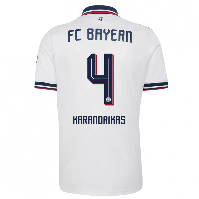 Danxen Women Konstantinos Karandrikas #4 White Gray Red Away Jersey 2026/27 T-Shirt