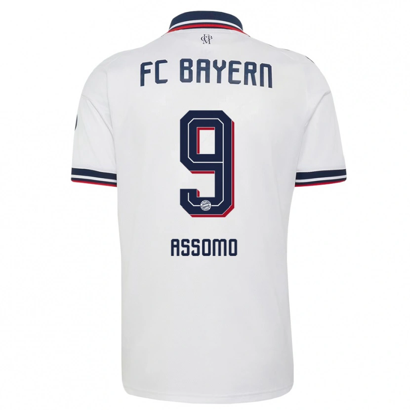 Danxen Women Bastian Assomo #9 White Gray Red Away Jersey 2026/27 T-Shirt