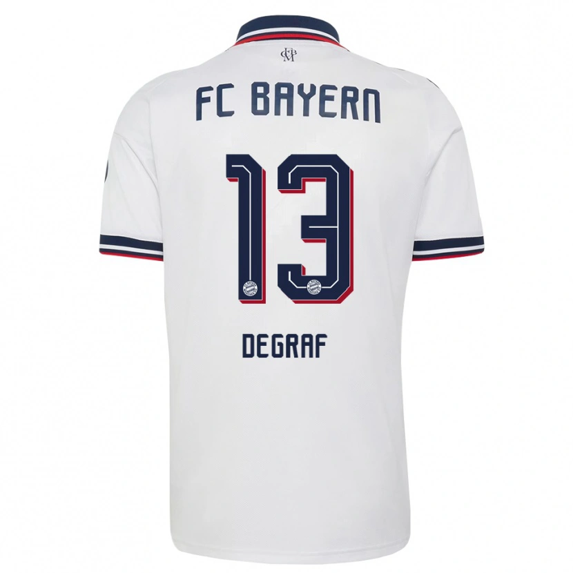 Danxen Women Artur Degraf #13 White Gray Red Away Jersey 2026/27 T-Shirt