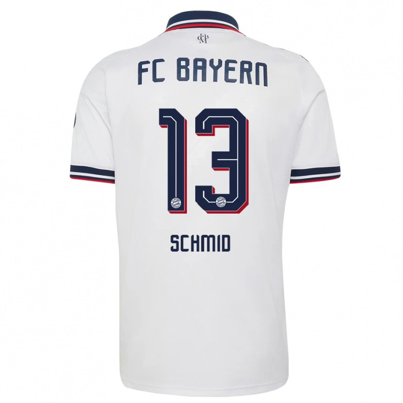 Danxen Women Leopold Schmid #13 White Gray Red Away Jersey 2026/27 T-Shirt