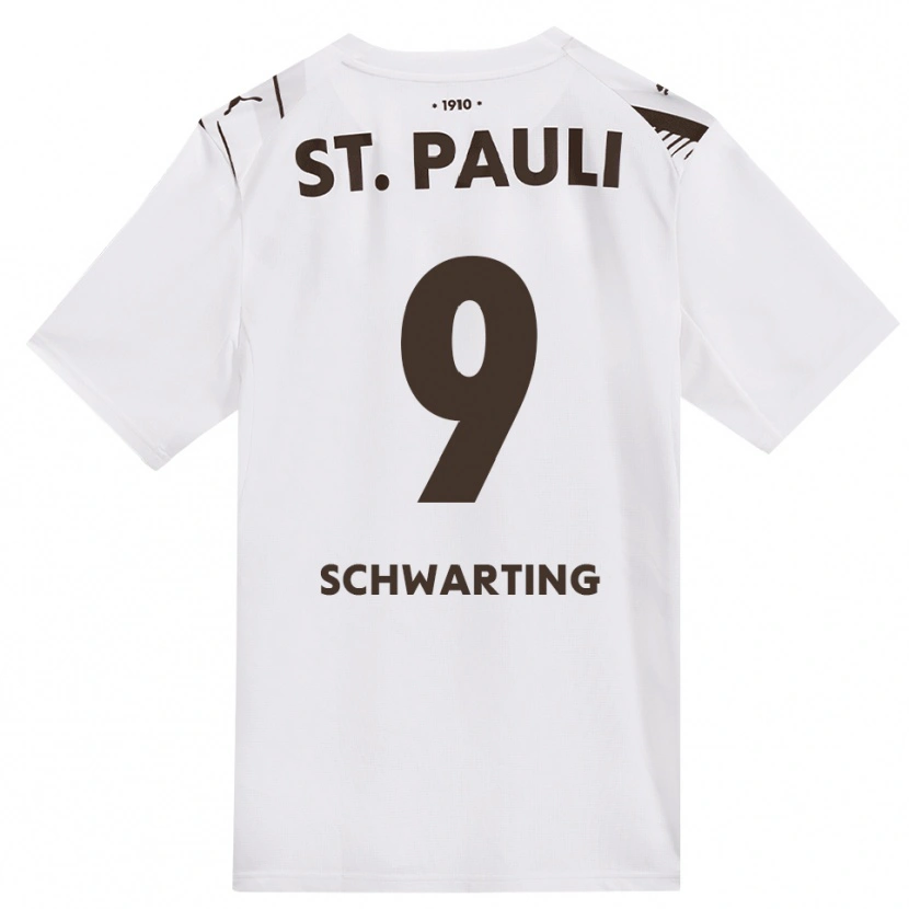 Danxen Women Dominik Schwarting #9 Café White Red Away Jersey 2026/27 T-Shirt