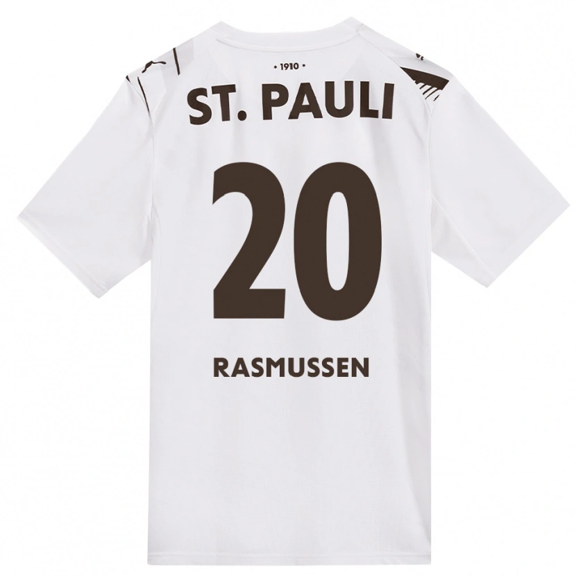 Danxen Women Mathias Rasmussen #20 Café White Red Away Jersey 2026/27 T-Shirt