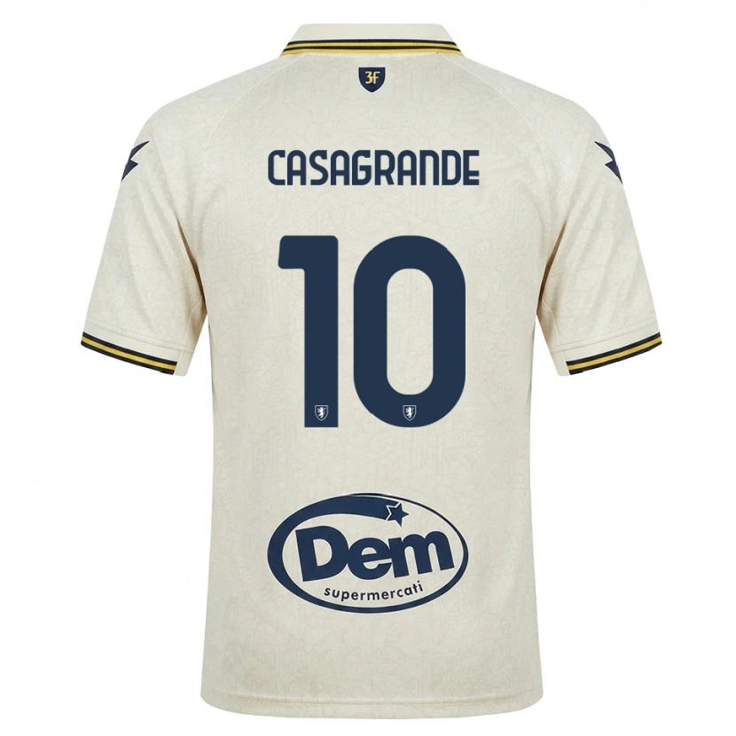 Danxen Women Gianfilippo Casagrande #10 Oldlace Yellow Black Away Jersey 2026/27 T-Shirt