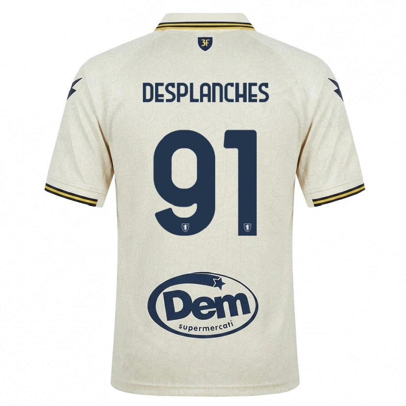 Danxen Women Sebastiano Desplanches #91 Oldlace Yellow Black Away Jersey 2026/27 T-Shirt