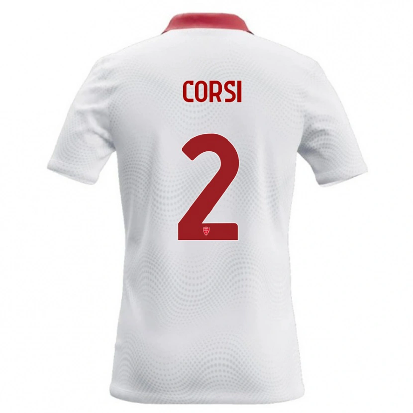 Danxen Women Giovanni Corsi #2 White Red Away Jersey 2026/27 T-Shirt