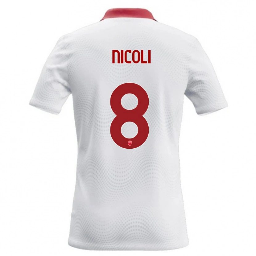Danxen Women Andrea Nicoli #8 White Red Away Jersey 2026/27 T-Shirt