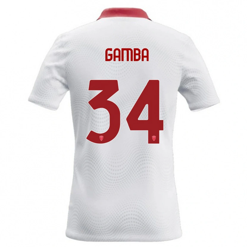 Danxen Women Alberto Gamba #34 White Red Away Jersey 2026/27 T-Shirt