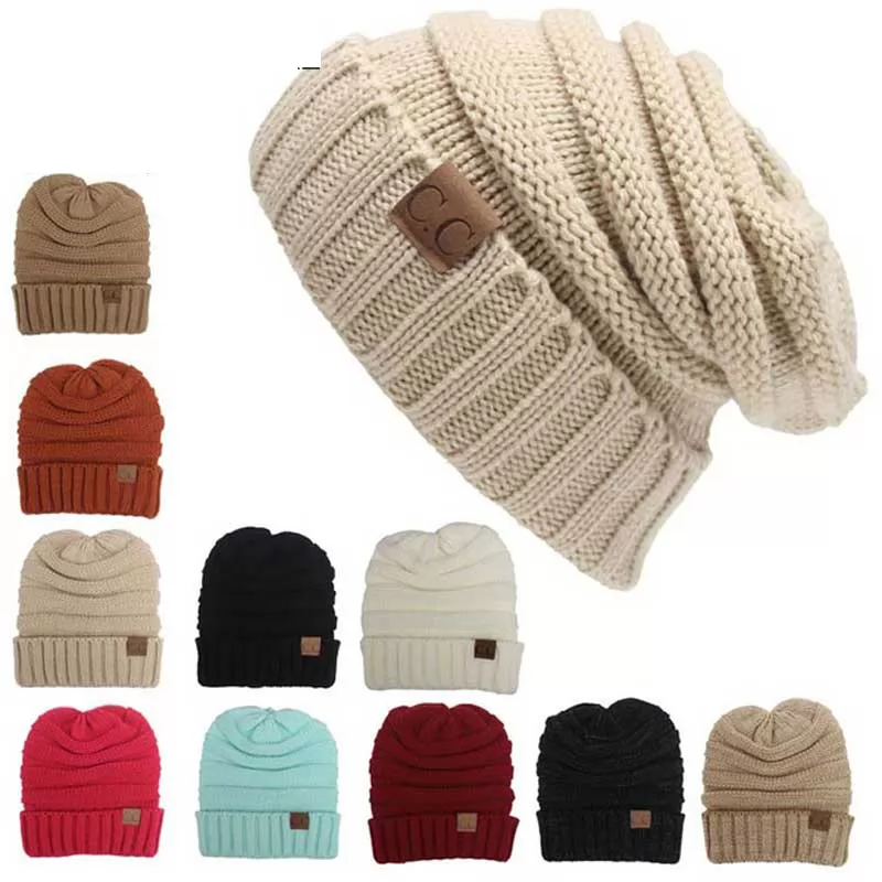 Knitted Unisex Color Skullies Hats 