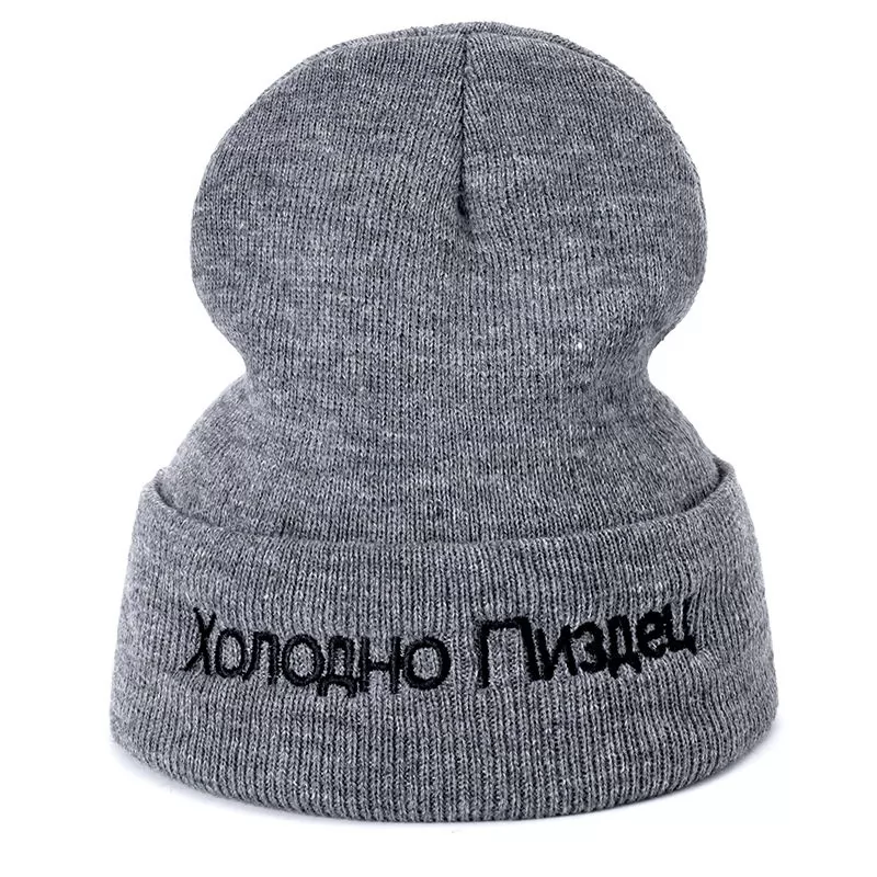 Letter Cold Beanies Men Knitted Hat Skullies