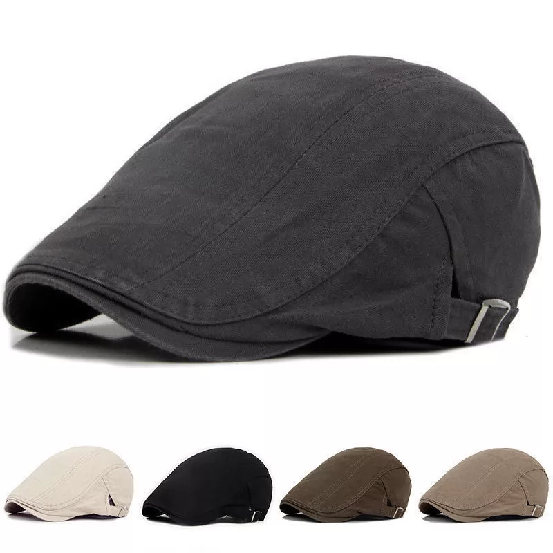 Sun Brim Solid Flat Berets