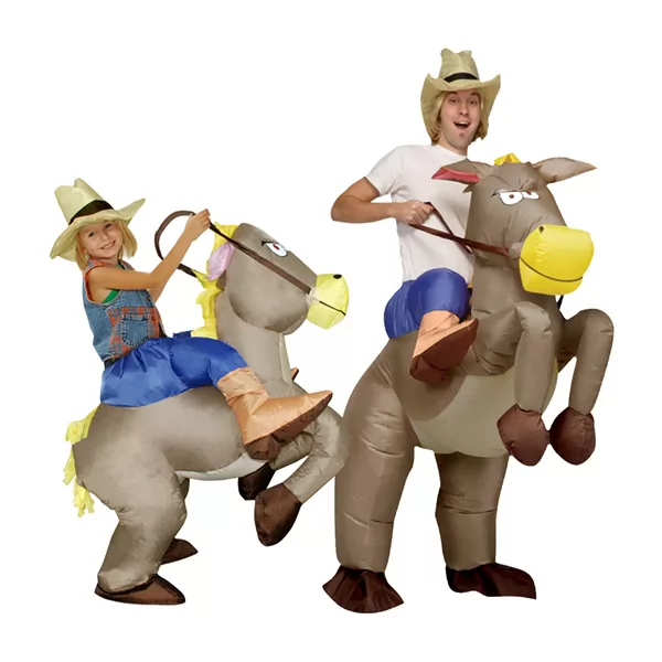 DANXEN Adult Inflatable Cowboy Dinosaur Costume Ride