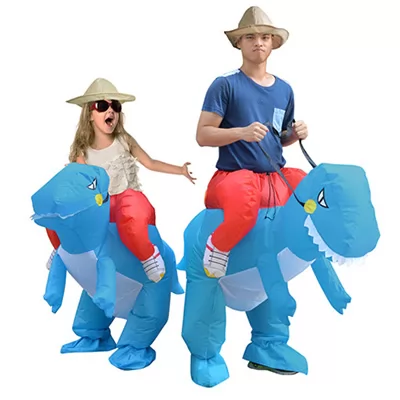 DANXEN Adult Blue Inflatable Dinosaur Costume Dino Rider T-Rex