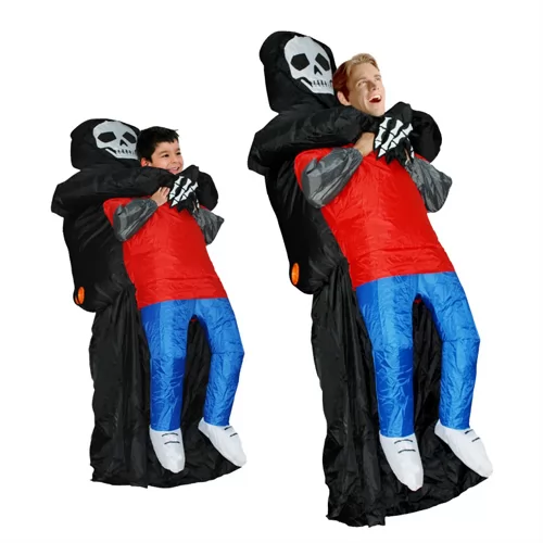 DANXEN Adult Inflatable Carry Me Skull Man Costume Blown Up Ghost