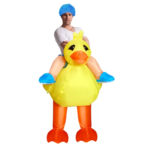 DANXEN Adult Inflatable Carry Me Yellow Duck Costume