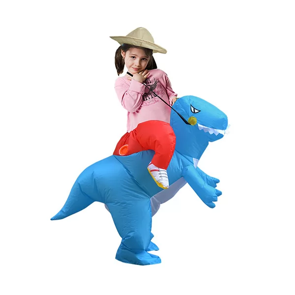 DANXEN Kids Inflatable Blue Dinosaur Costume Children