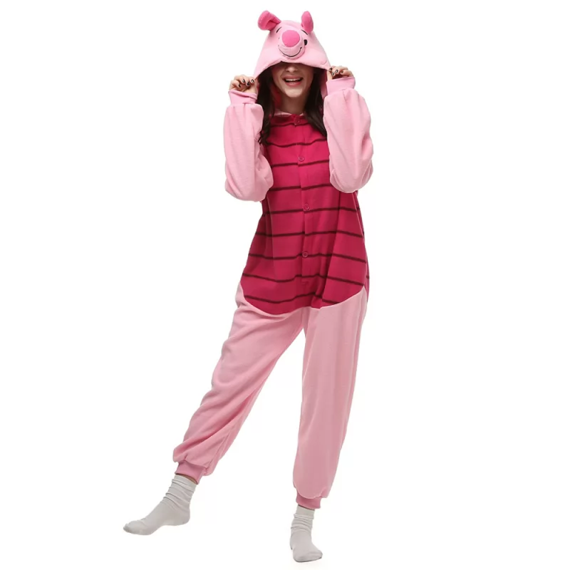 DANXEN Piglet Pig Kigurumi Unisex Fleece Pajamas Onesie