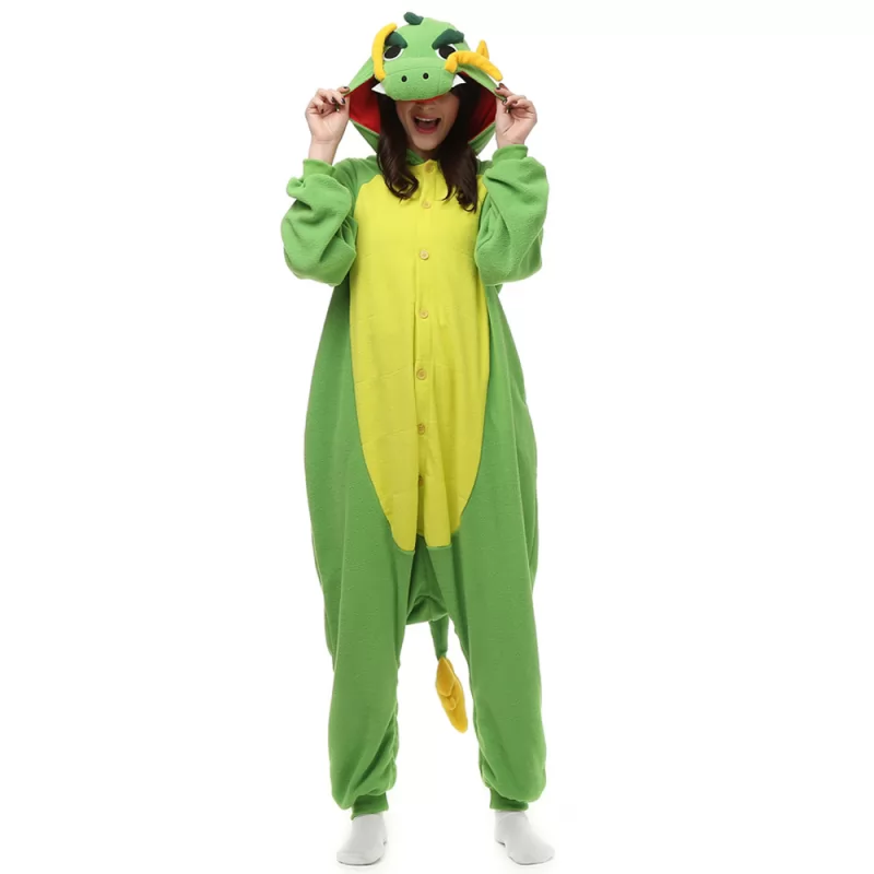 DANXEN Chinese Dragon Kigurumi Unisex Fleece Pajamas Onesie