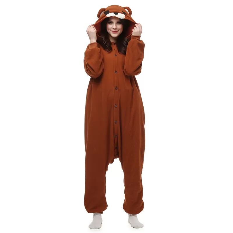 DANXEN Brown Bear Kigurumi Unisex Fleece Pajamas Onesie