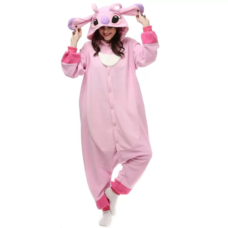DANXEN Pink Stitch Kigurumi Unisex Fleece Pajamas Onesie