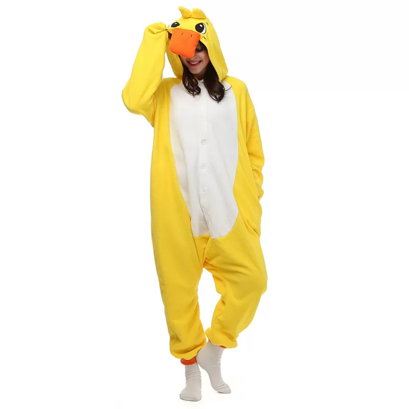DANXEN Yellow Dunk Kigurumi Unisex Fleece Pajamas Onesie