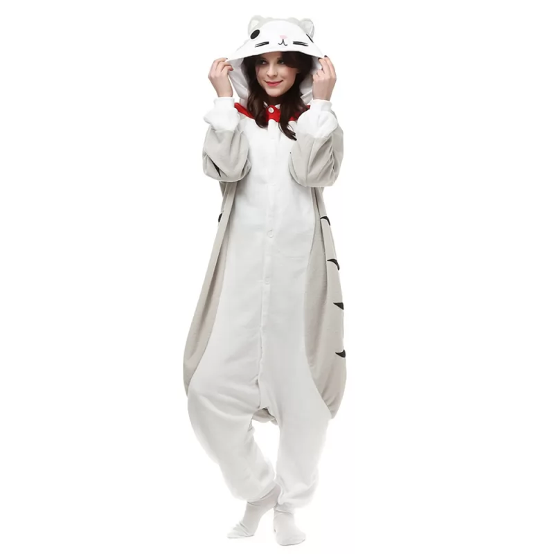 DANXEN Cheese Cat Kigurumi Unisex Fleece Pajamas Onesie