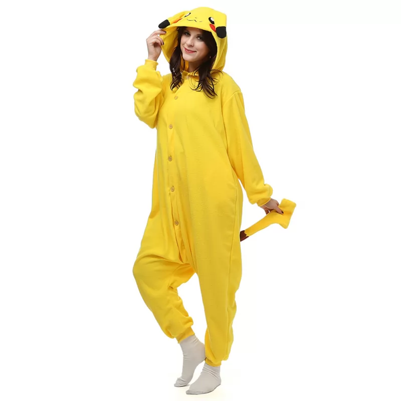 DANXEN Pokemon Pikachu Kigurumi Unisex Fleece Pajamas Onesie
