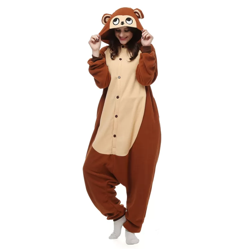 DANXEN Monkey Kigurumi Unisex Fleece Pajamas Onesie