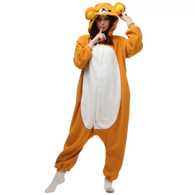 DANXEN Rilakkuma Kigurumi Unisex Fleece Pajamas Onesie