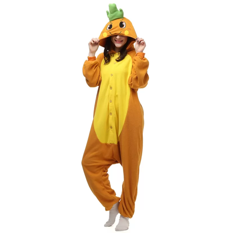 DANXEN Carrot Kigurumi Unisex Fleece Pajamas Onesie