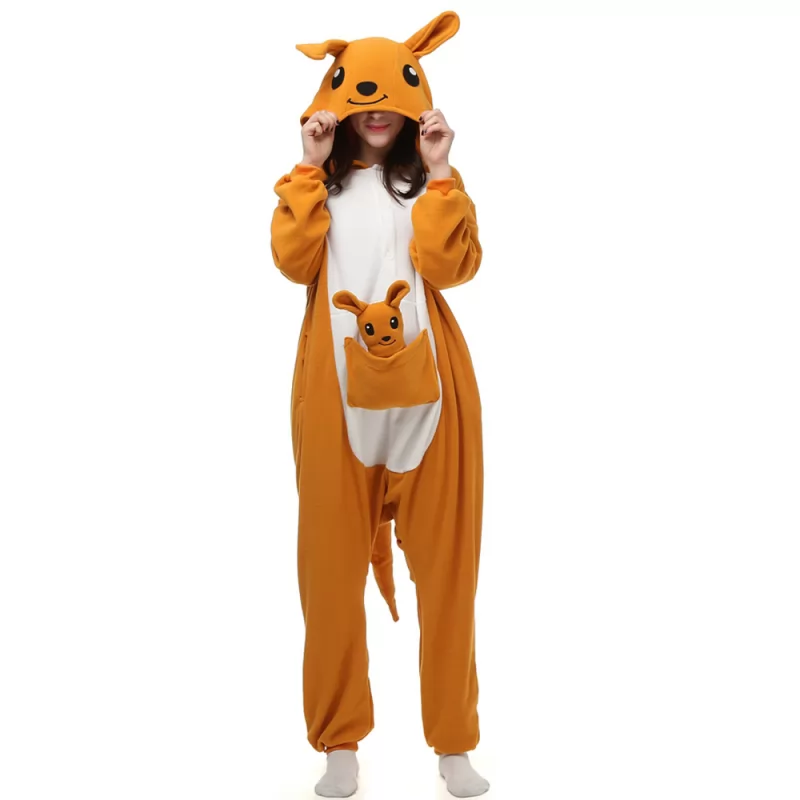 DANXEN Kangaroo Kigurumi Unisex Fleece Pajamas Onesie