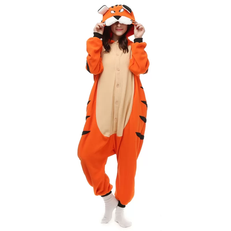 DANXEN Tigger Kigurumi Unisex Fleece Pajamas Onesie