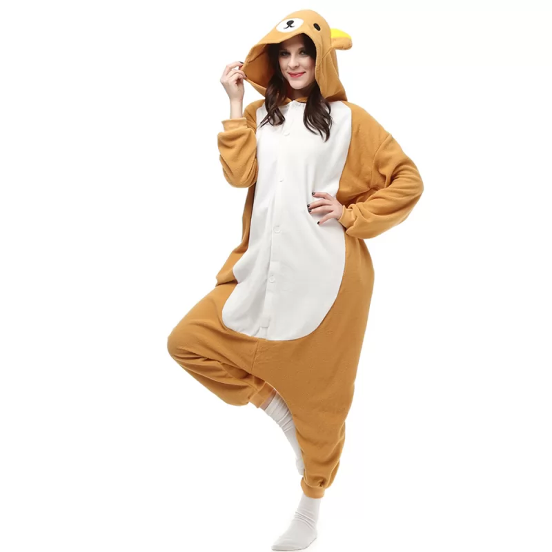 DANXEN Rilakkuma Kigurumi Unisex Fleece Pajamas Onesie