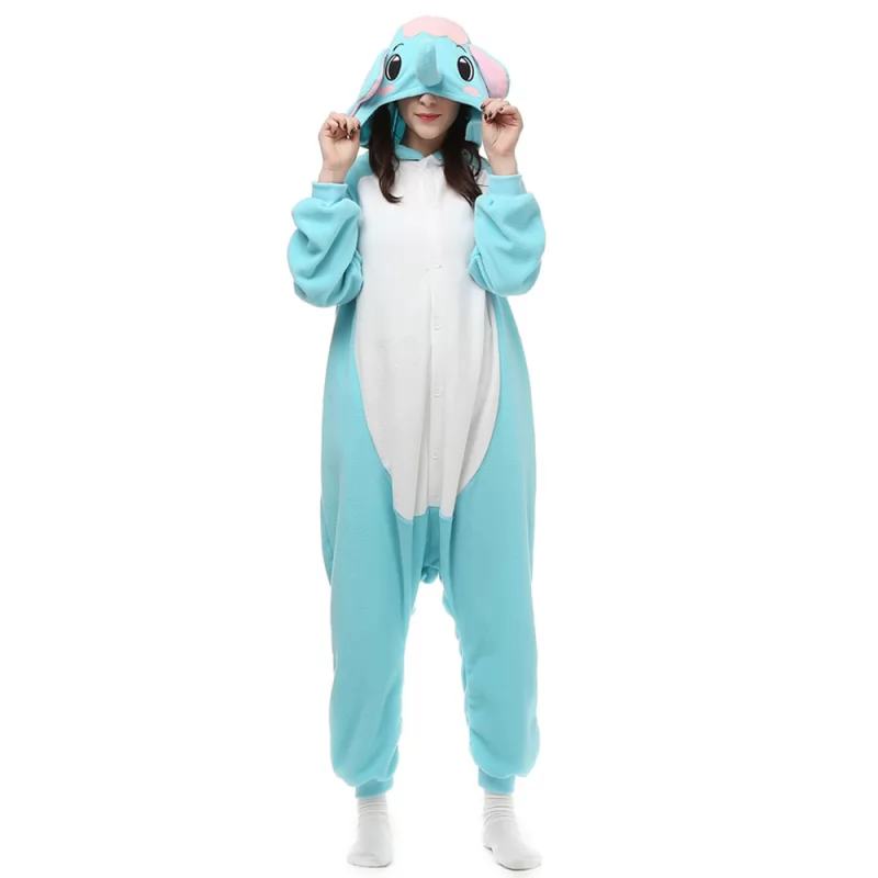 DANXEN Elephant Kigurumi Unisex Fleece Pajamas Onesie