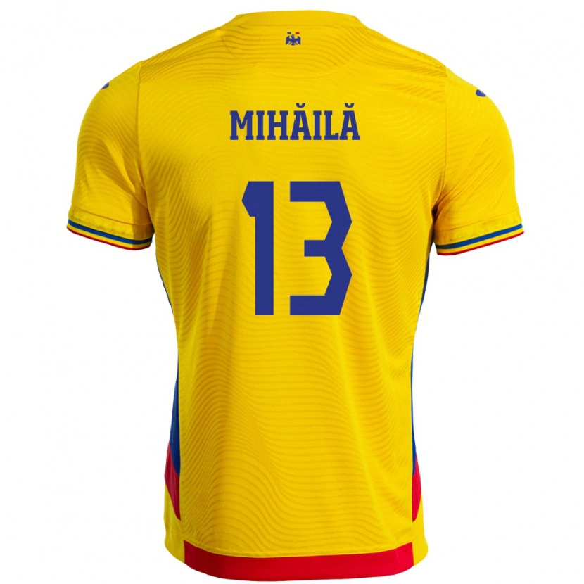 Danxen Kid Romania Valentin Mihăilă #13 Yellow Home Jersey 24-26 T-Shirt