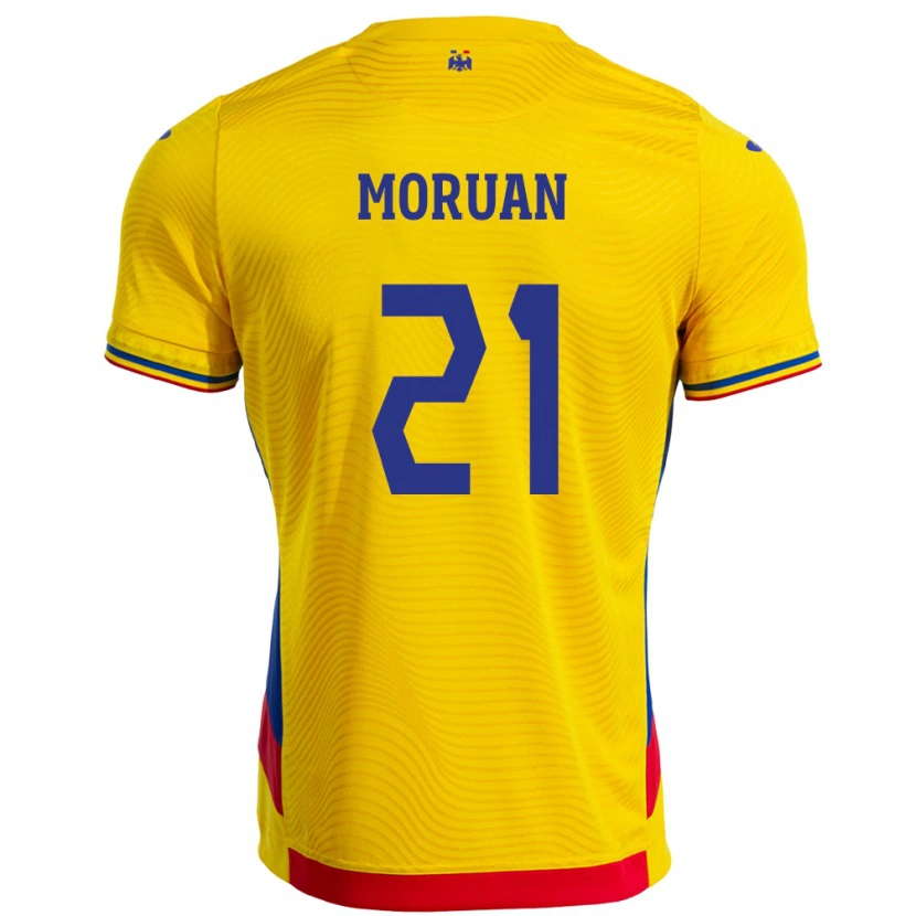 Danxen Kid Romania Olimpiu Moruţan #21 Yellow Home Jersey 24-26 T-Shirt