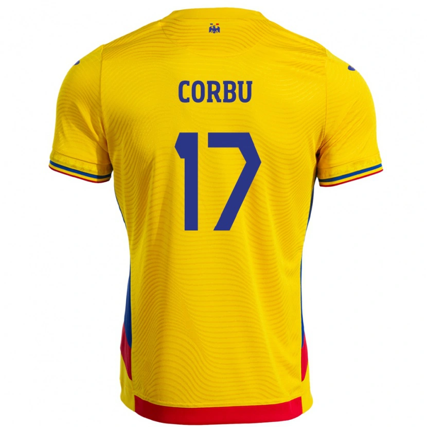 Danxen Kid Romania Marius Corbu #17 Yellow Home Jersey 24-26 T-Shirt