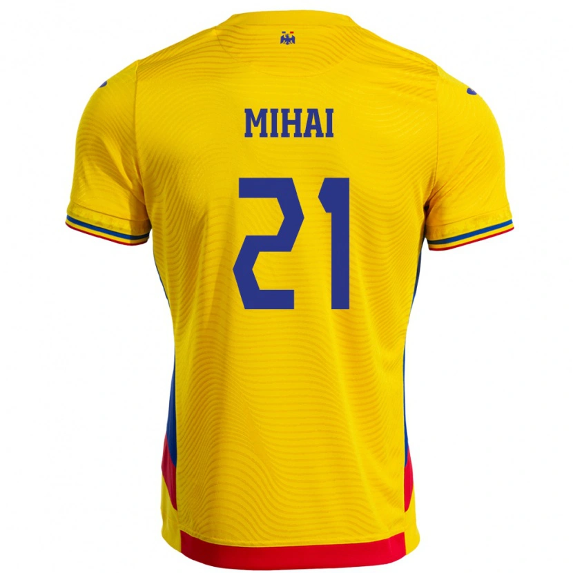 Danxen Kid Romania Cristian Mihai #21 Yellow Home Jersey 24-26 T-Shirt