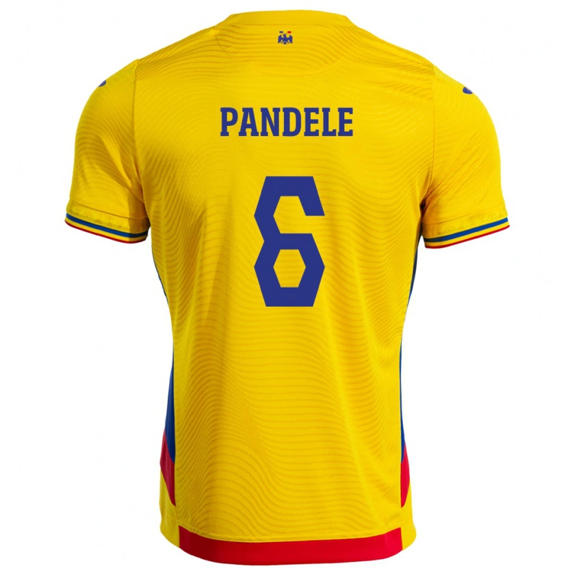 Danxen Kid Romania Andrei Pandele #6 Yellow Home Jersey 24-26 T-Shirt