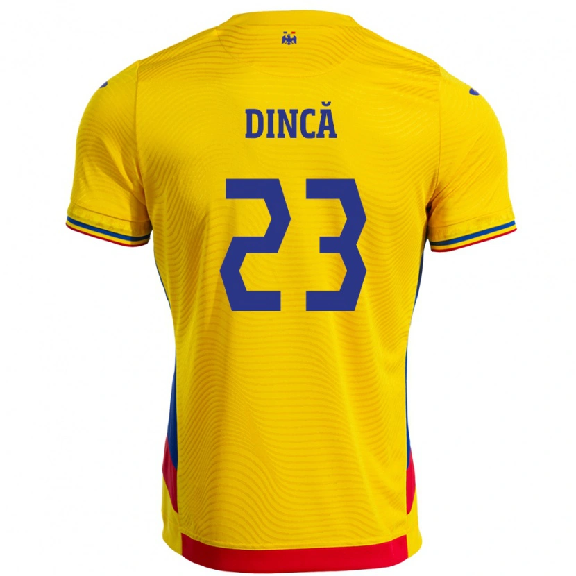 Danxen Kid Romania David Dincă #23 Yellow Home Jersey 24-26 T-Shirt