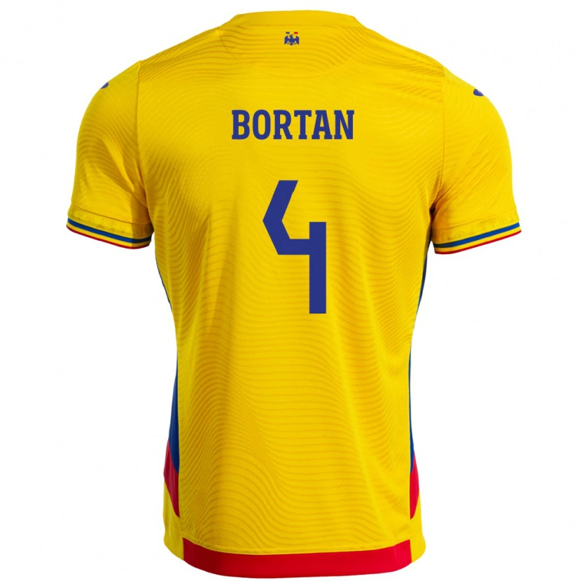 Danxen Kid Romania Ioana Bortan #4 Yellow Home Jersey 24-26 T-Shirt