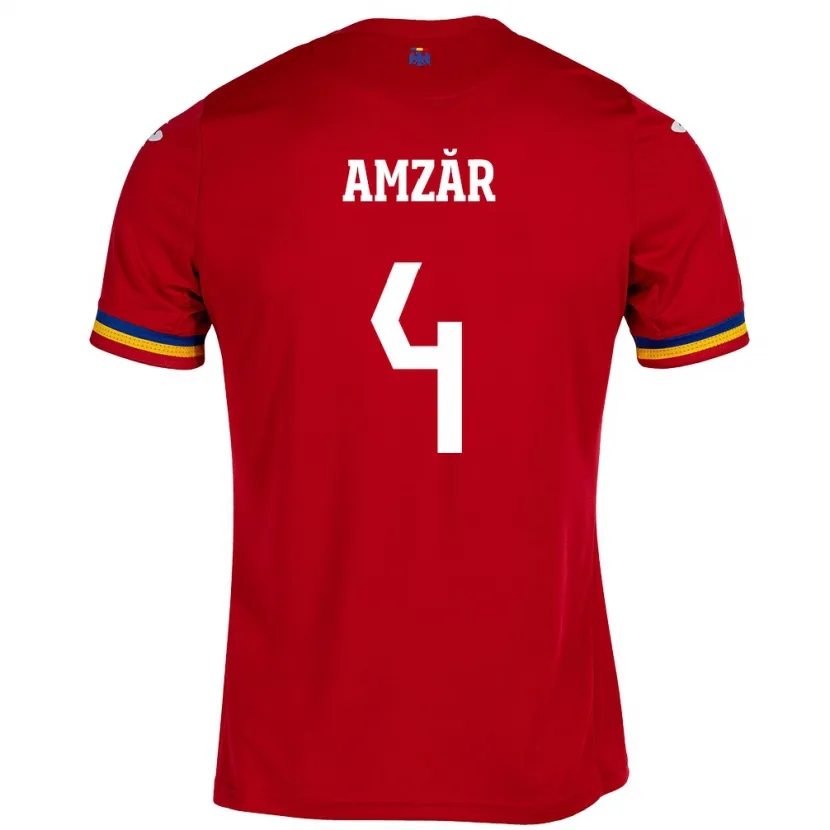 Danxen Kid Romania Costin Amzăr #4 Red Away Jersey 24-26 T-Shirt