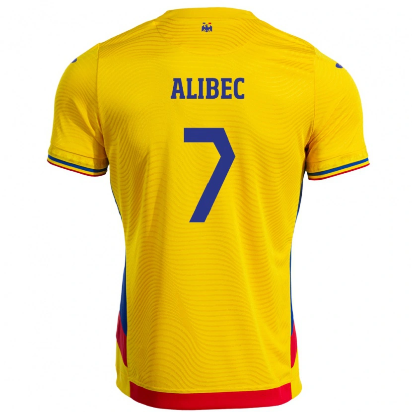 Danxen Men Romania Denis Alibec #7 Yellow Home Jersey 24-26 T-Shirt