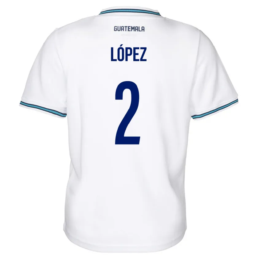 Danxen Men Guatemala Francisco López #2 White Home Jersey 24-26 T-Shirt