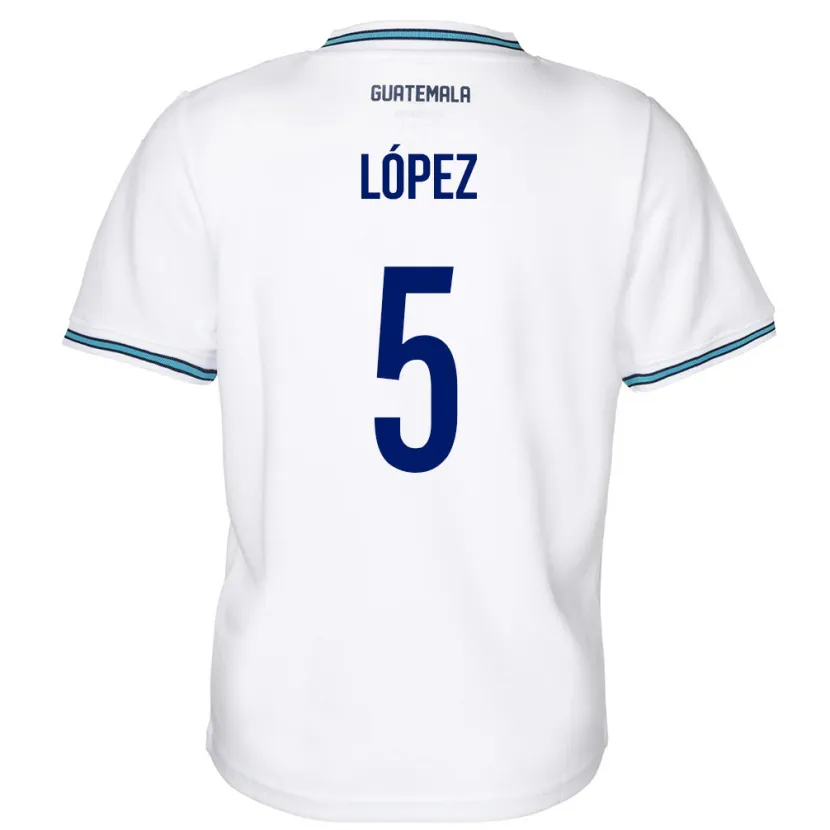 Danxen Men Guatemala Jeffery López #5 White Home Jersey 24-26 T-Shirt