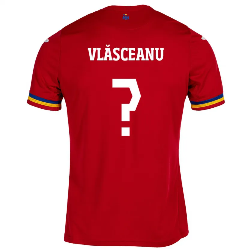 Danxen Men Romania Laurențiu Vlăsceanu #0 Red Away Jersey 24-26 T-Shirt