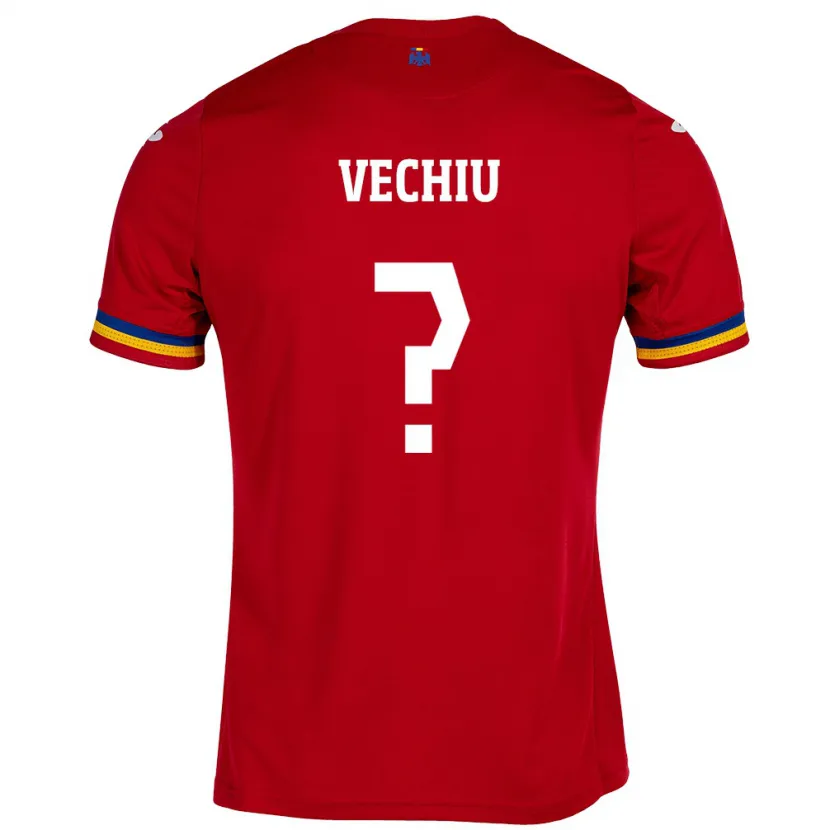 Danxen Men Romania Christian Vechiu #0 Red Away Jersey 24-26 T-Shirt
