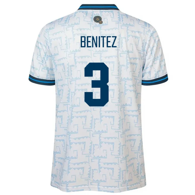 Danxen Men El Salvador Carolina Benitez #3 White Away Jersey 24-26 T-Shirt