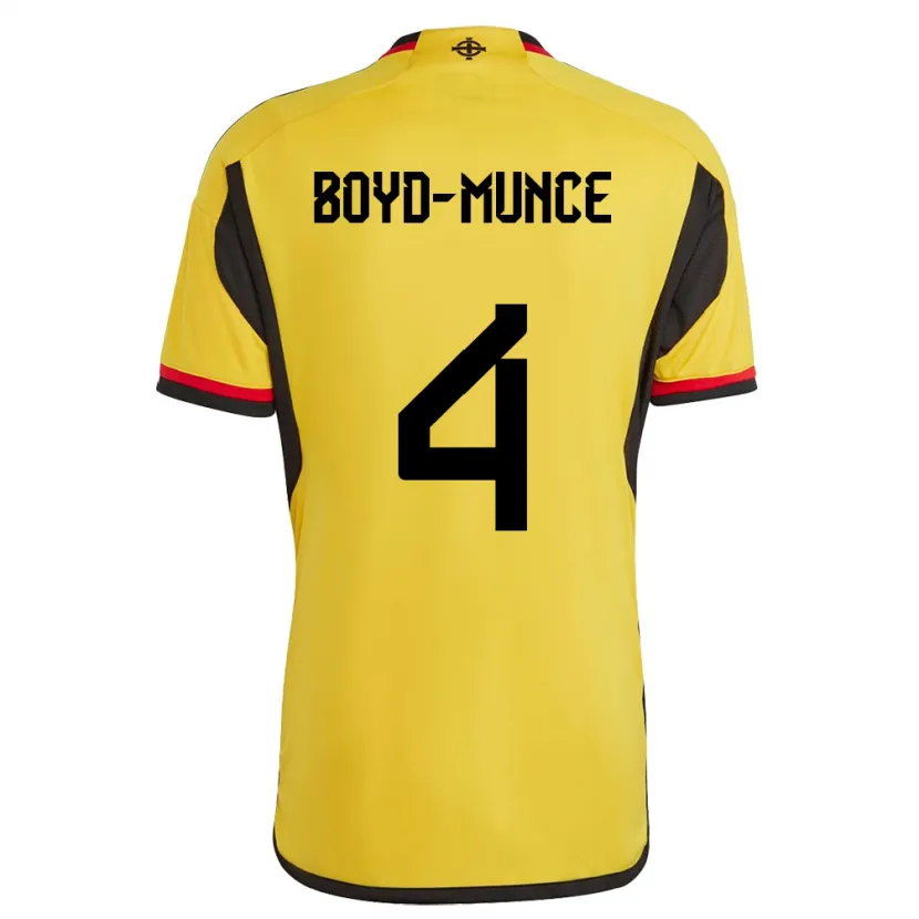 Danxen Men Northern Ireland Caolan Boyd-Munce #4 White Away Jersey 24-26 T-Shirt