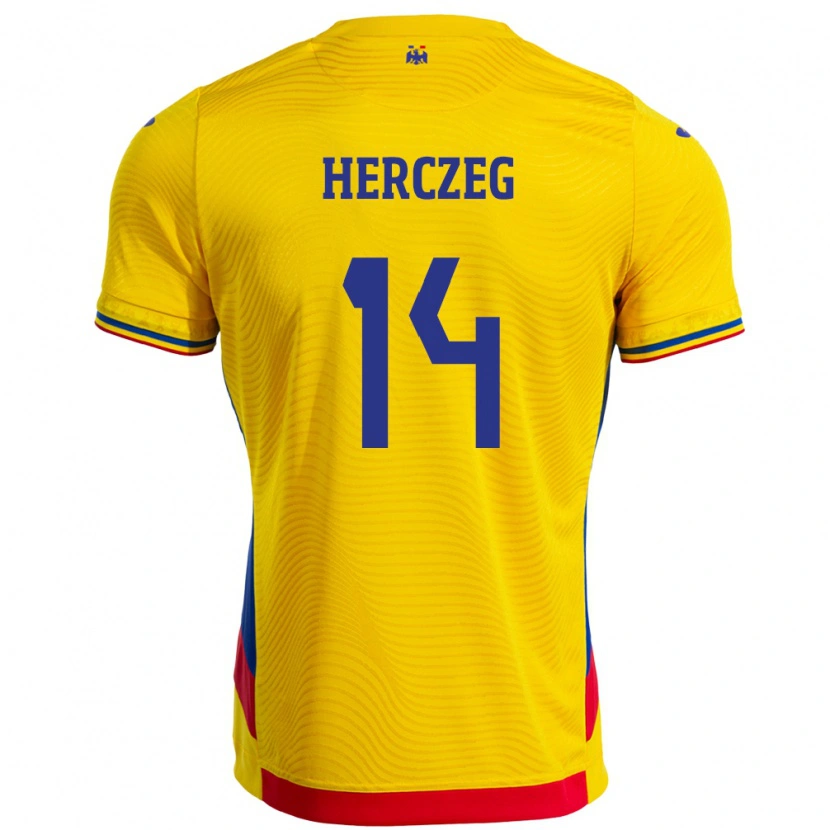 Danxen Women Romania Andrea Herczeg #14 Yellow Home Jersey 24-26 T-Shirt